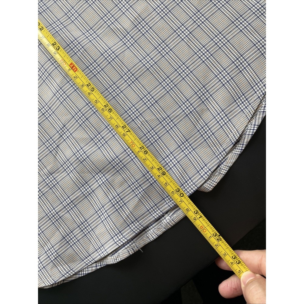 Untuckit Large Slim Fit Polyester Gray Blue Brown Plaid Long Sleeve from 2022 - Picture 3 of 14